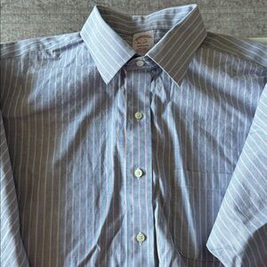 Brooks Brothers | Blue and Red Striped Dress Shirt (17-34)